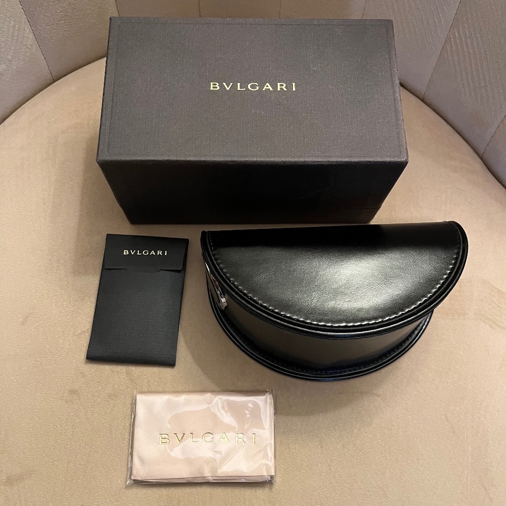 New Bulgari Sunglasses Case, Box, and Cleaning Cloth